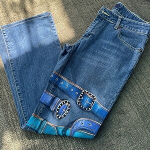 án jeans bootcut with Belt Print Accent